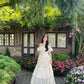 Apricot one-shoulder gentle cake dress homecoming dress R4004