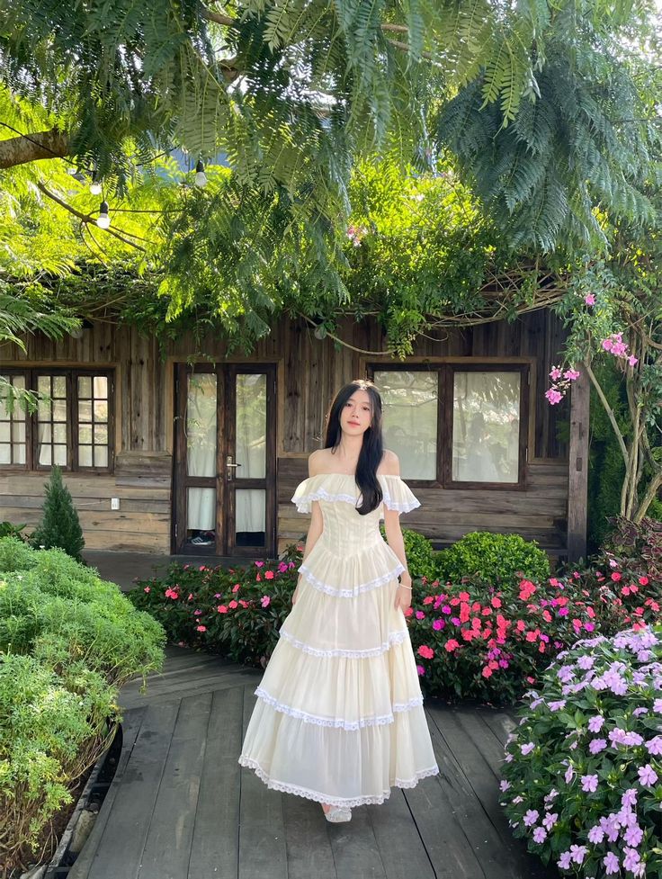 Apricot one-shoulder gentle cake dress homecoming dress R4004