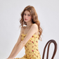 Sweet Dream French Floral Dress Holiday Style Suspender Skirt R2708