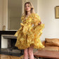 Yellow Retro Floral Princess Tutu Homecoming Dress R2829