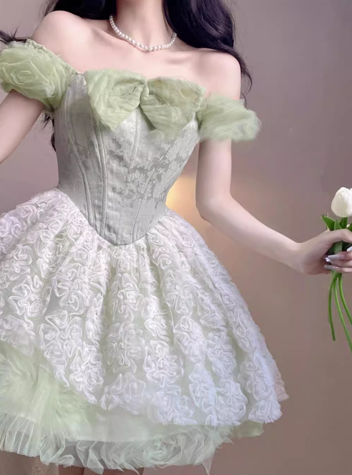 Tea break French first love sweet forest style princess dress small dress R1661