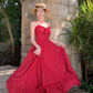 Photo-taking temperament romantic red rose lace-up large waist slimming suspender dress R0188