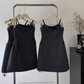Suspender Dress College Style Shirt Bow Lace Stitching Suit Skirt R2079