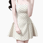 2025 Summer New Apricot Polka Dot Waist Square Neck A-line Short Suspender Dress R0907