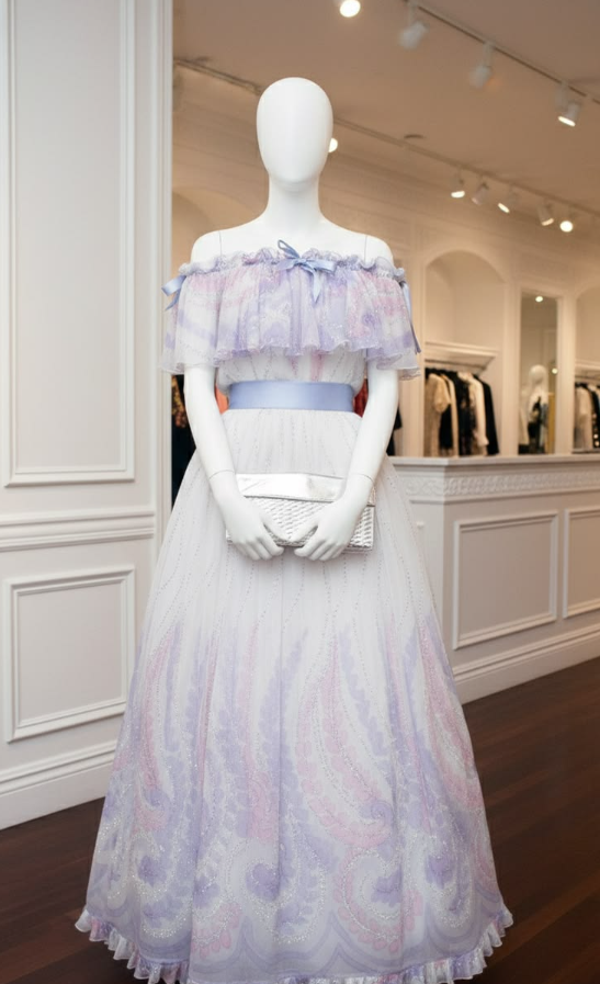 Tulle Gentle Corset Prom Gown , Lavender Women's Maxi Evening Dress Party Dress RS2422