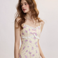 French floral suspender short dress R2711
