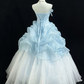 Charming Pale Blue Quinceanera Dress ,Ball Gown Strapless Bow Corset Maxi Evening Dress RS896