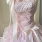 Sweet Pink Quinceanera Dress ,Ball Gown Strapless Bow Corset Maxi Evening Dress RS897