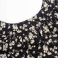 2025 Summer New French Black Floral Ruffled Medium Length Square Neck Dress R0914