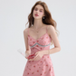 French floral suspender dress holiday style dress petite short skirt R2749