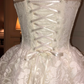 White suspenders waist slim lace skirt slim A-line short skirt homecoming dress R4158