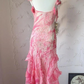 Charming Barbie Pink Prom Dress ,Sheath Spaghetti Straps Embroidery Bodycon Maxi Evening Dress RS907
