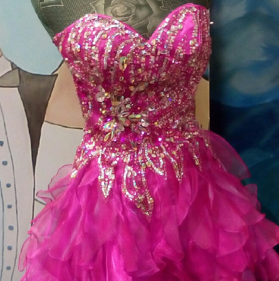 Glitter Barbie Pink Homecoming Dress ,A-Line Sweetheart Sequins Corset Short Prom Dress RS908