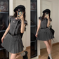 Gray polka dot dress for women summer 2025 new bow design sweet waist short skirt R0113