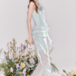 French holiday romantic ruffled cake skirt fishtail skirt suit R4545
