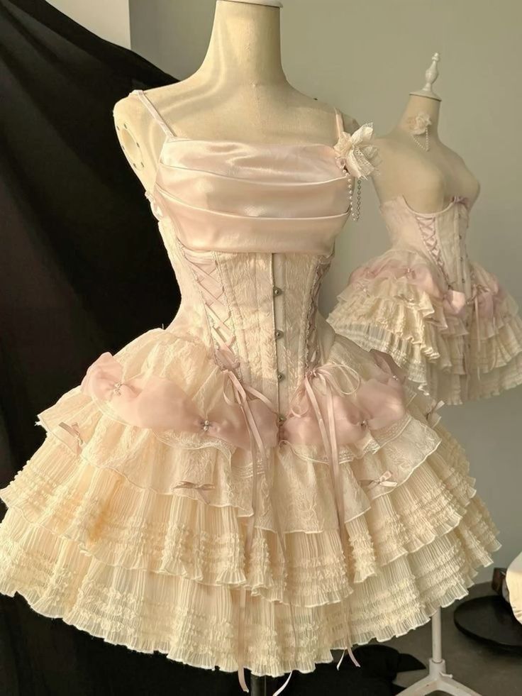 Apricot strapless herringbone waist cake tutu skirt homecoming dress R2936