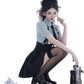 College style suspender fishbone dress 2025 large size pure desire JK suit skirt R1049