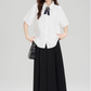Preppy formal summer designer shirt and skirt suit R2357