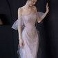 French Chic Champagne Prom Dress ,Mermaid Strapless Beaded Dreamy Evening Dress RS918