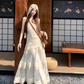 Fairy temperament wear a complete set of lace suspenders knitted vest skirt layered wear R1734