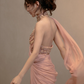 Sweet Pink Sequins Prom Dress ,Sheath High Collar Bodycon Maxi Evening Dress RS921