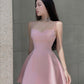 Light pink suspender waist elegant princess skirt homecoming dress R3244