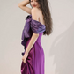 Niche Purple Prom Dress ,Mermaid One-shoulder Satin Corset Maxi Evening Dress RS925