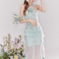 French holiday romantic ruffled cake skirt fishtail skirt suit R4545