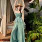 Fairy outfit: a halter neck tube top with small slings, mint green wide-leg pants, two-piece suit R1761
