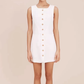 Dress White French Sleeveless Single Breasted Slim Fit A-Line Short R2910