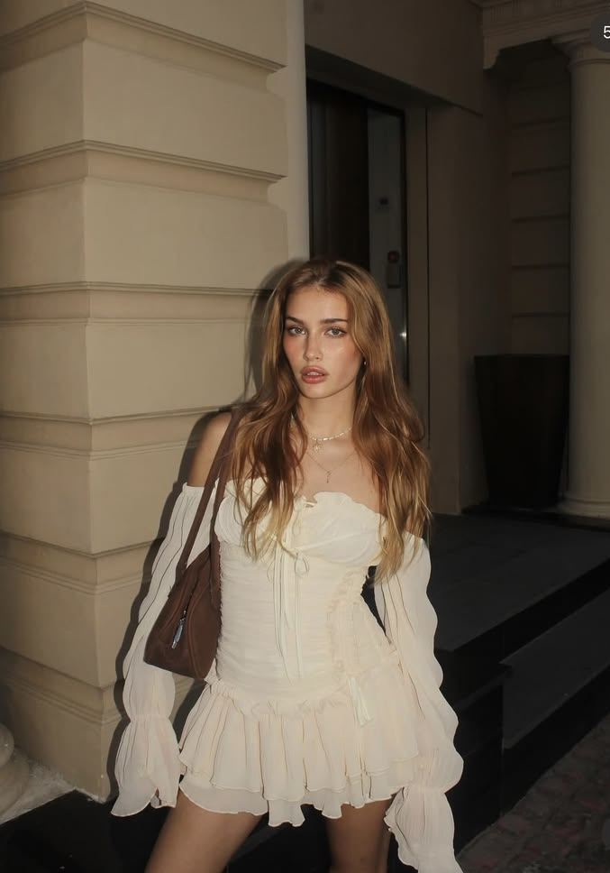 Hazy Ruffled Chiffon Women's Homecoming Dress White Corset Short Prom Gown Party Dress RS3116