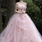 Sweet Pink Quinceanera Dress ,Ball Gown Strapless Tulle Corset Maxi Evening Dress RS932