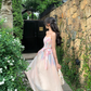 Fresh and elegant gradient print dress female 2025 new French gentle style flower suspender skirt R4380