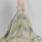 French Chic Floral Celebrity Dress ,A-Line Strapless Applique Tulle Corset Maxi Evening Dress RS937