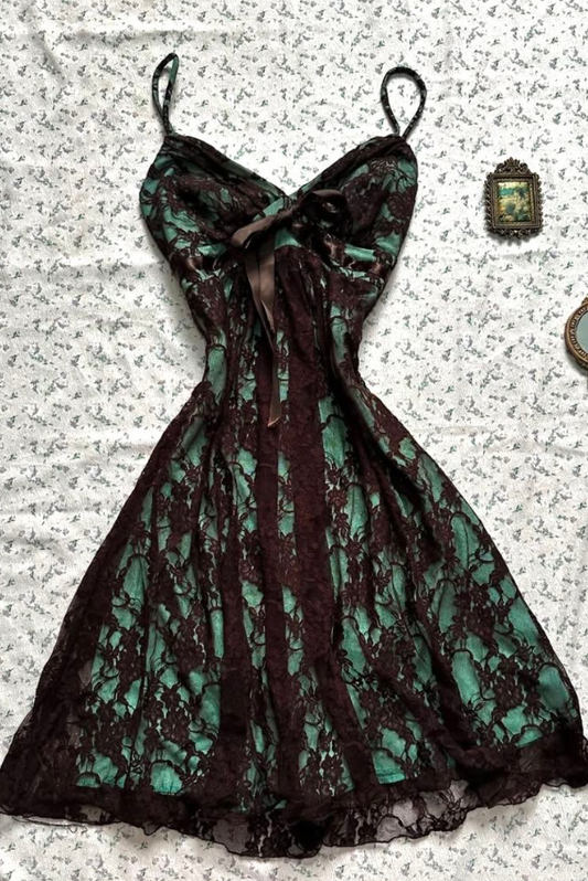 Charming Turquoise Homecoming Dress ,A-Line Spaghetti Straps Lace Short Prom Dress RS940
