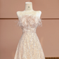 Light apricot strapless A-line long ball gown/bridal dress R8397