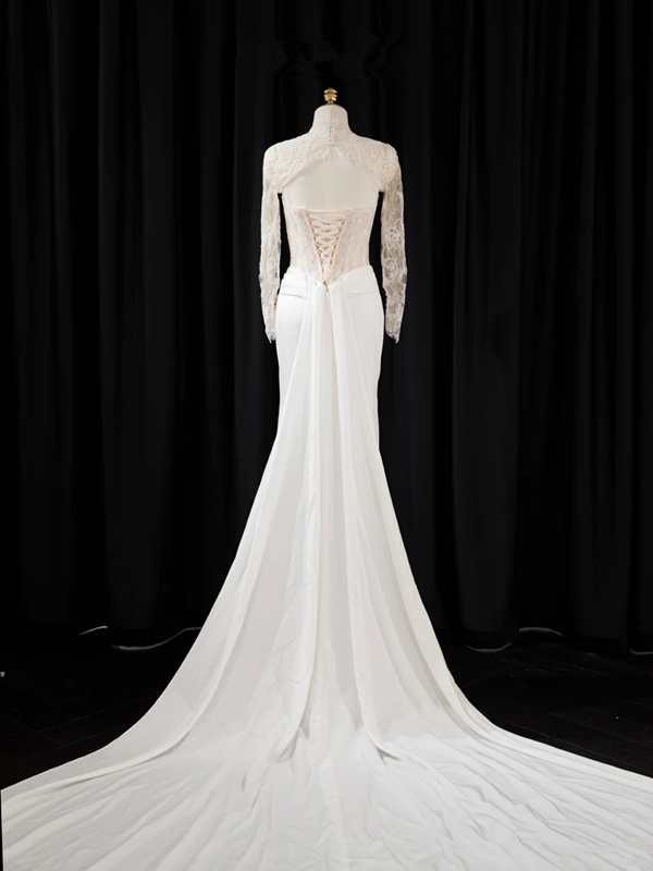 Light apricot strapless, fitted, bodycon, sexy long ball gown/bridal dress R8948