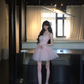Pink tube top waist sexy puffy princess tulle skirt homecoming dress R5080