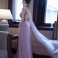 Light Purple Sleeveless Waist-Cinched Fitted High-Slit Sexy Floor-Length Prom Dress R7091