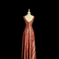 Red halter-neck retro-style fitted long elegant ball gown R8101