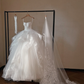 White suspender waist puffy tulle bridal dress R5699
