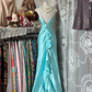 Mint Green Strapless Satin Waist Slim Fit Elegant Maxi Ball Gown R6133