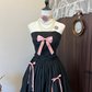 Black tube top with small bow design, slim waist and cake skirt, homecoming dress R4309