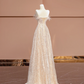 Light apricot strapless A-line long ball gown/bridal dress R8397