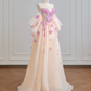 Light pink strapless fitted waist sexy long ball gown R8197