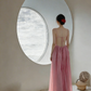 Light pink halter-neck backless sexy and elegant ball gown R8024
