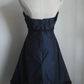 Navy blue strapless fitted waist sexy short ball gown R6732