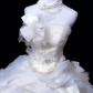 White strapless, fitted waist, full skirt, long ball gown R8679