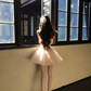 Pink tube top waist sexy puffy princess tulle skirt homecoming dress R5080