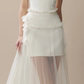 White suspenders waist slim hip short skirt sandy skirt long skirt homecoming dress R4390